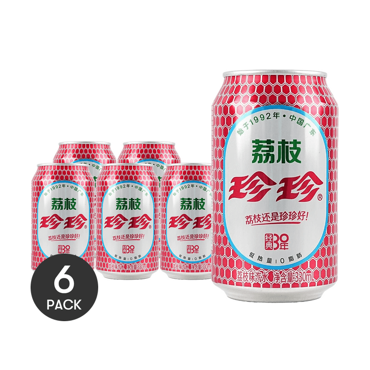 JANE JANE Lychee Flavored Soda, 0 Fat Low Calories,11.16 fl oz *6