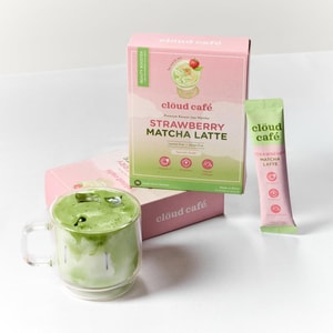 Collagen Strawberry Matcha Latte Fruit Flavor Instant Drink With Vitamin C Probiotics 10 Sticks