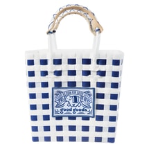 굿굿즈 태국 코끼리 핸드메이드 휴대용 야채 바구니 - 화이트 x 블루 [인스타그램 인기상품] 1