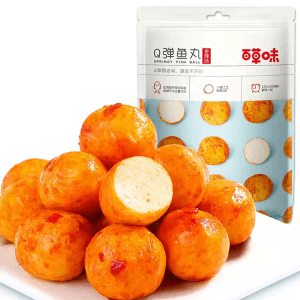 【中國直郵】百草口味Q彈魚丸108g/袋燒烤味魚蛋即食海鮮特產休閒零食小吃