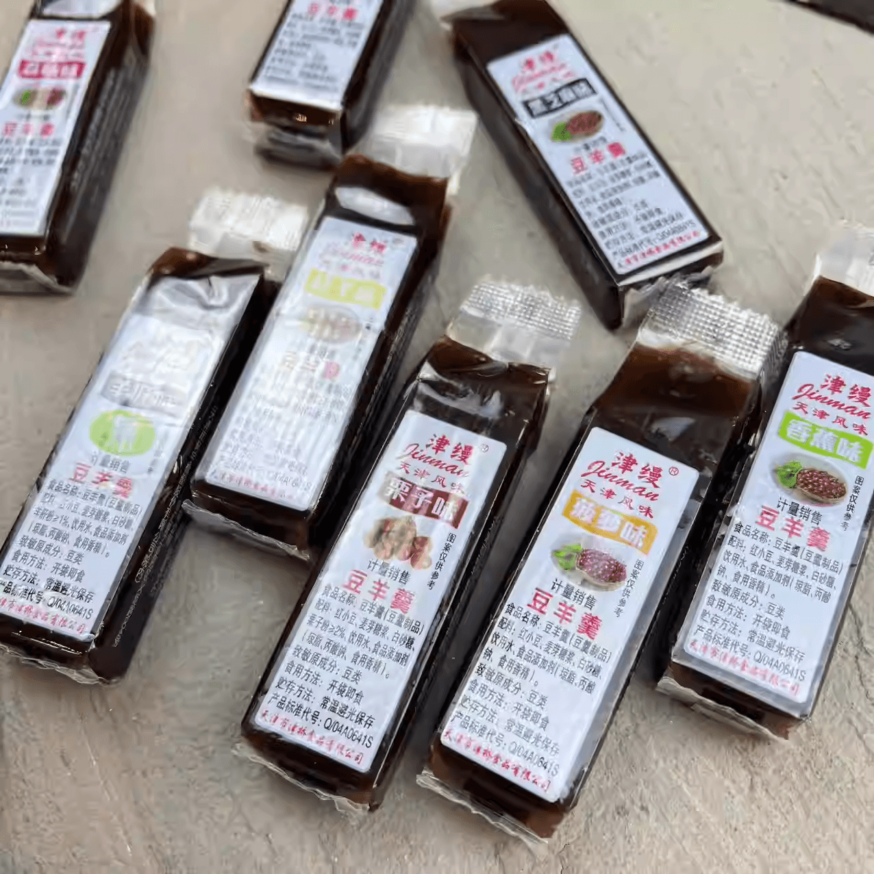 【中国直邮】 津缦 豆羊羹天津特产羊肝羹多口混合味经典怀旧传统糕点零食6个约240克