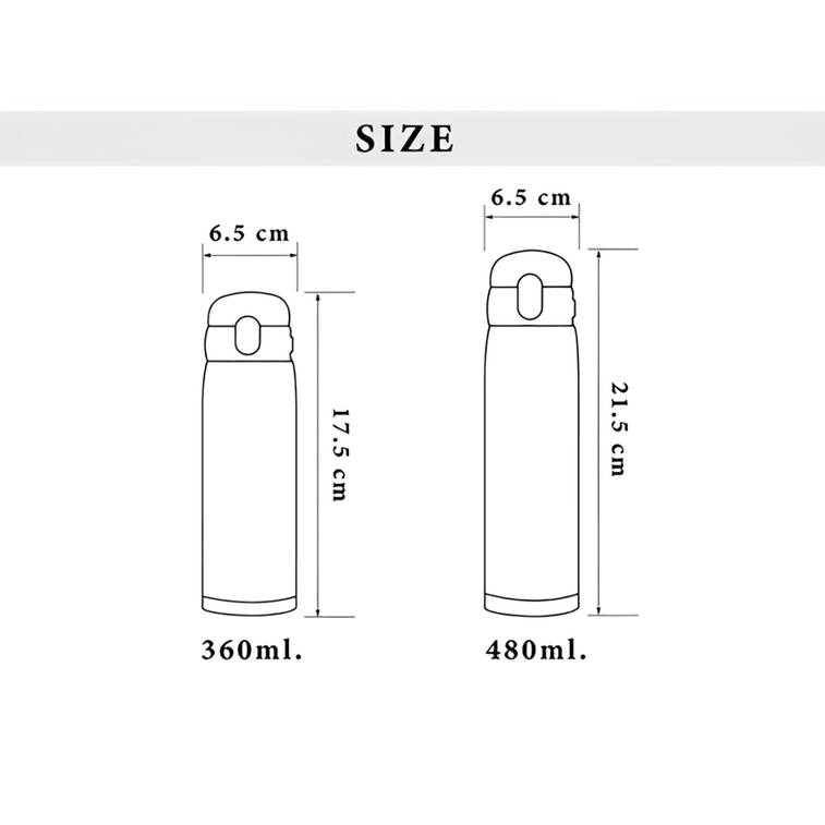 Stainless Steel Water Bottle Travel Thermos Mug #Gray SM-WS36HM, 12.68 fl oz 5