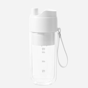 OLAYKS [侯明浩のおすすめ] 氷粉砕機能付きポータブル二重断熱ジューサー、ワイヤレス小型ガラスジューサー