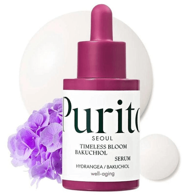 【한국 직배송】 한국 Purito SEOUL 바쿠치올 세럼 30ml 시간의 꽃을 피우는 탄력 주름 개선 안티에이징 케어 세럼