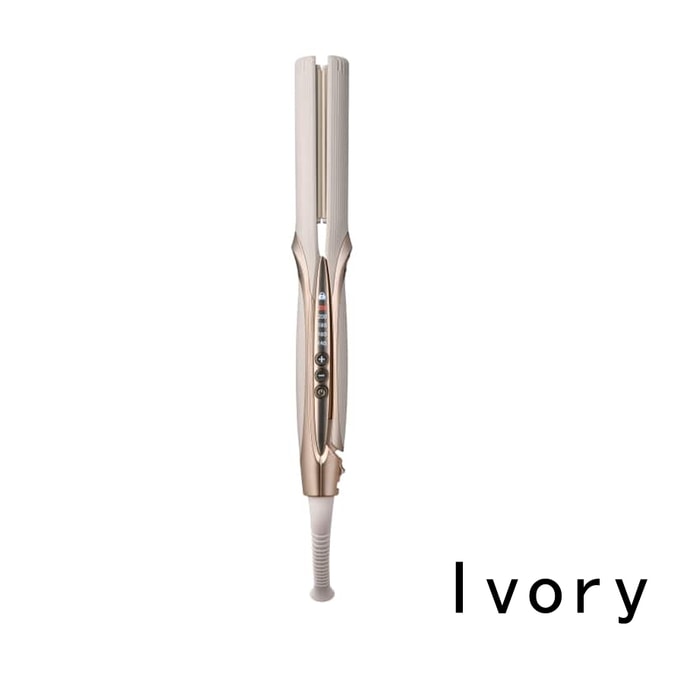 [일본 직배송] REFA 음이온 헤어 스트레이트너, 헤어 스타일링 아이언, 아이보리 색상, 스트레이트 및 컬 가능 (1개)