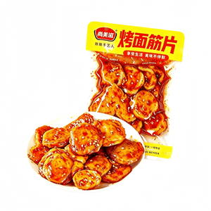 Grilled gluten slices to satisfy cravings, spicy tofu rolls, Hunan-style snack, 3 packs (about 100g)