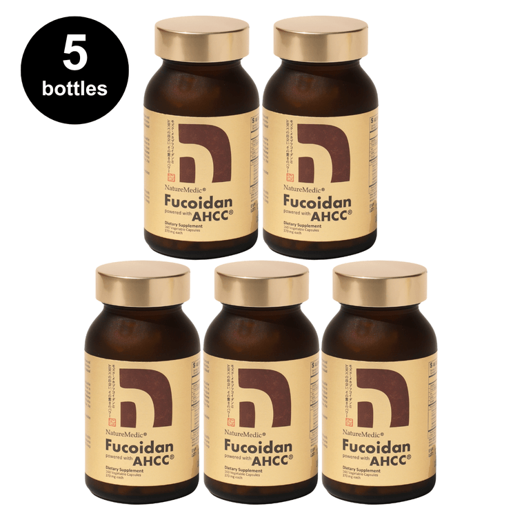 日本 自然醣 褐藻糖胶AHCC® 5瓶 每瓶160颗​ 天然免疫支持 两种褐藻糖胶与AHCC®完美结合 用于肝脏保护与免疫辅助 减少肝发炎反应 全面提升免疫力 4