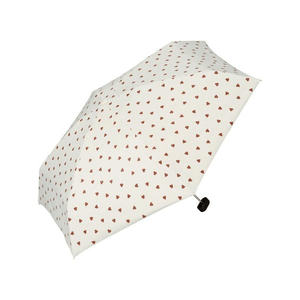 Wpc. Heart pattern folding umbrella white