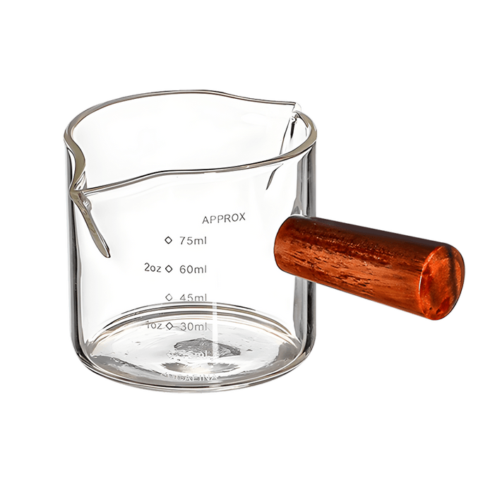 Clear Glass Pot Milk Pan With Wooden Handle Max100ml