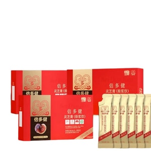 【中国直邮】 万比邻精选 倍多健灵芝膏灵芝原浆液饮 护肝养肝补气血熬夜 三盒装10g*18支【调理装】