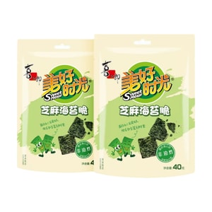 Sesame Stuffed Seaweed Crisps, Kids' Snack for Fun and Office Cravings (about 74 pieces) 40g*2 bags