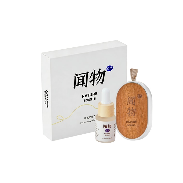 闻物自然 车载香薰原木香挂-乌檀幽韵(檀木香) 扩香香薰石挂件 衣柜无火香薰礼盒 赠送香薰液5ml 8