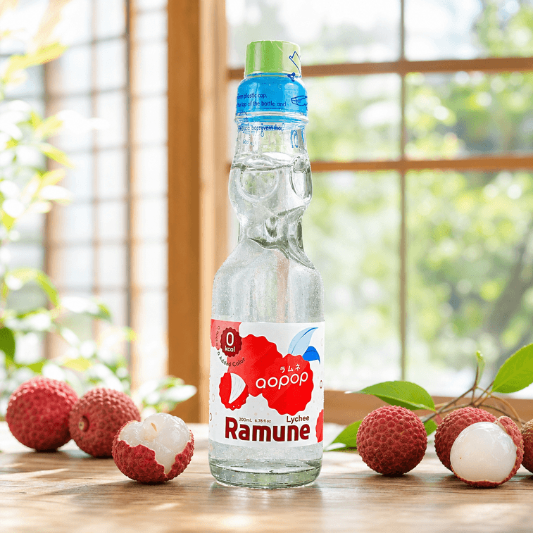 Ramune Marble Soda, Yuzu Flavor+Lychee Flavor+Peach Flavor, 6.76 fl oz*6【3 Flavors 6 Combo Packs】【0 Sugar 0 Fat】 5
