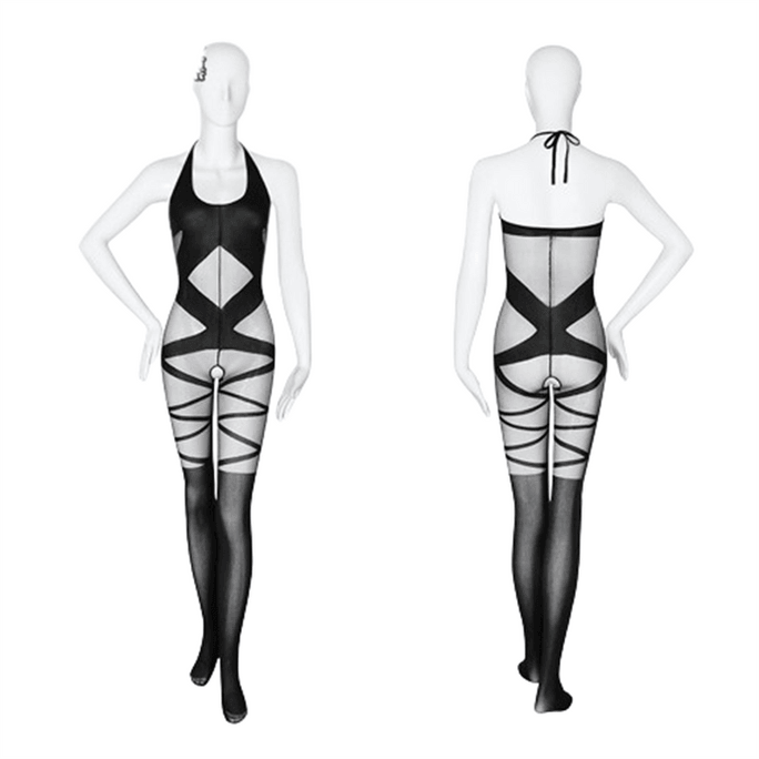 [중국에서 온 다이렉트 메일] Feimu 섹시 스타킹 와일드 크로스 본디지 오픈 스타킹 섹시 속옷 섹시 블랙 오픈 크로치 스타킹