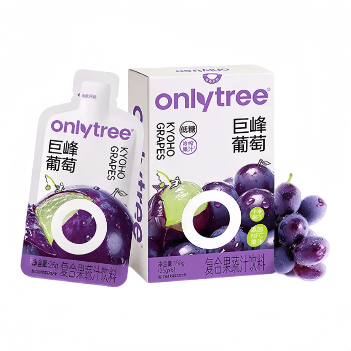 Onlytree Concentrated Fruit Juice NFC Pure Pulp Rich Grape Aroma Kyoho Grape Blend 150g*1 Box