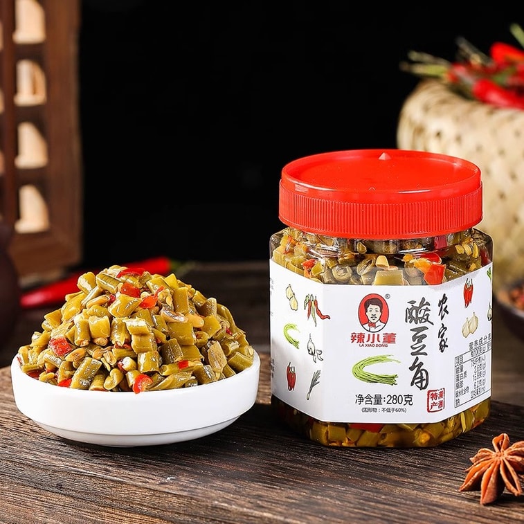 Farmers Sour Beans Hunan Special Food Spicy Cowpea Appetizer Pickles 280g/ Bottle 3