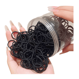 Black Small Rubber Band Doesn't Hurt Hair, Little Girl Ties Her Hair, 80 Pieces In A bag