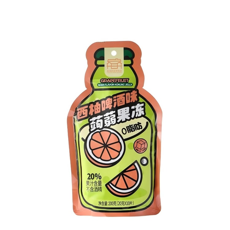 Konjac Jelly, Grapefruit Beer Flavor, Smooth & Bouncy, Rich Fruity