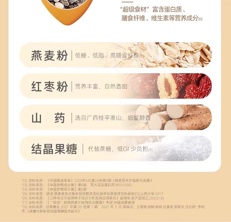 燕之坊 核桃芝麻黑豆粉 192g/盒 黑食材早餐沖飲粉粉便攜裝辦公室
