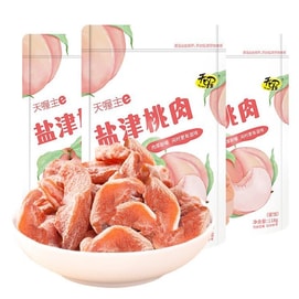 [중국 직송] 톈워 식품 [푸젠 특산품] 톈워 소금에 절인 복숭아 펄프, 건복숭아, 118g/봉지, 씨 없는 설탕 절임 과일, 복숭아 조각