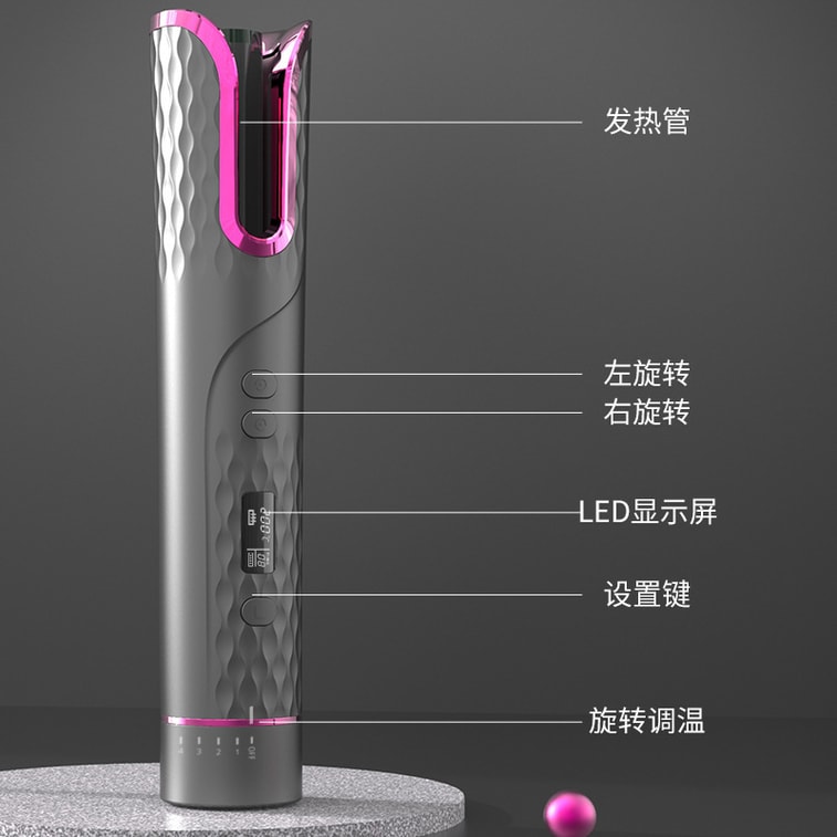 中国からのダイレクトメール Coopever 電気カーラーワイヤレスヘアアイロンポータブルヘアサロン USB 充電全自動回転スタイリングパープル 3