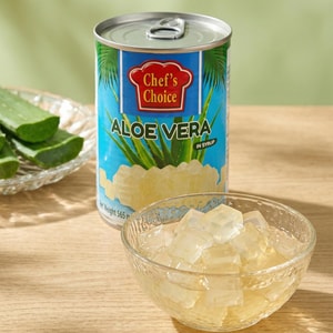 Aloe Vera Cubes in Syrup, 20 oz 【Dessert Ingredient】【Chewy Aloe Texture】【Beverage & Dessert Use】