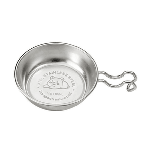 Lying‑Bear Stainless‑Steel Dipping Dish,Sauce Bowl With Chopstick Rest,1Pc