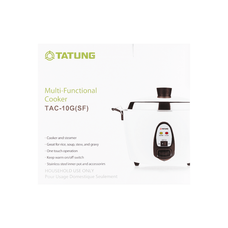 Pearl White Tatung Rice Cooker,withSteaming & Stewing Features, 10 Cup Capacity- Model TAC-, 0.35 oz (Aluminum Cook Pot) 6