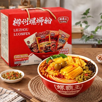 【全美首发独家超低价】螺霸王 柳州螺蛳粉混合礼盒 6包 1.84kg【地道柳州味】【原味*2+无臭*2+麻辣*1+番茄*1】【超值尝鲜装】