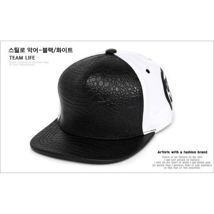 Steelo Alligator Snapback Cap Black White - Yamibuy.com