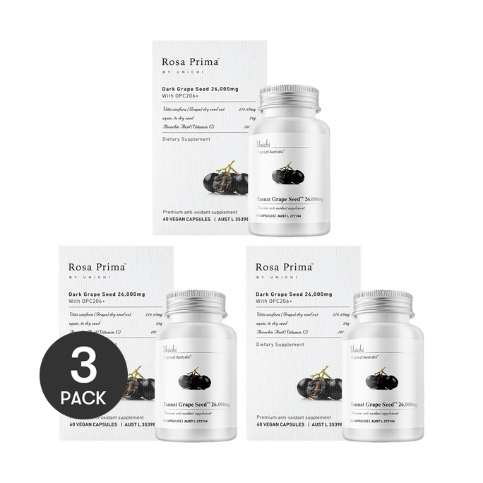 Black Grape Seed Capsules Generation 2, 60 Count *3【Value Pack】
