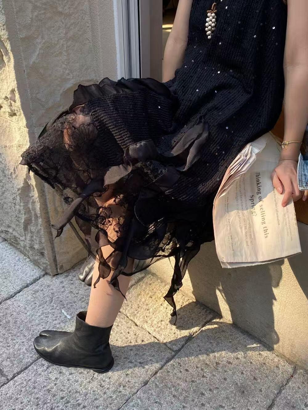 【加拿大直邮】 加拿大 SCENARIO 飘逸连衣裙 两色可选 S-M码 黑色 S