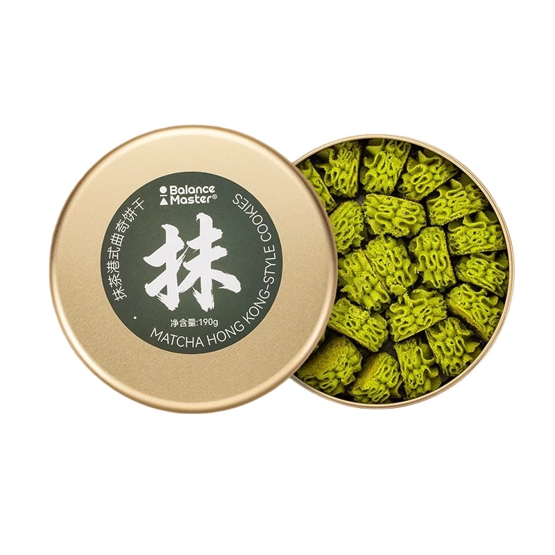 中国直邮】 均衡大师五十铃抹茶曲奇黄油港式风味190g 酥松浓郁茶香悦享
