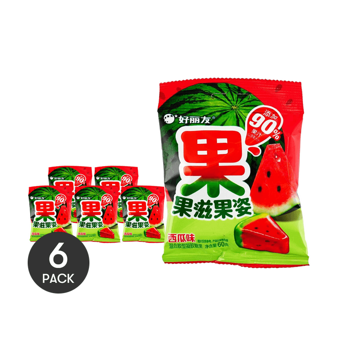 Soft Gummy Candy  Watermelon Flavor 2.12 oz *6【6 Packs】