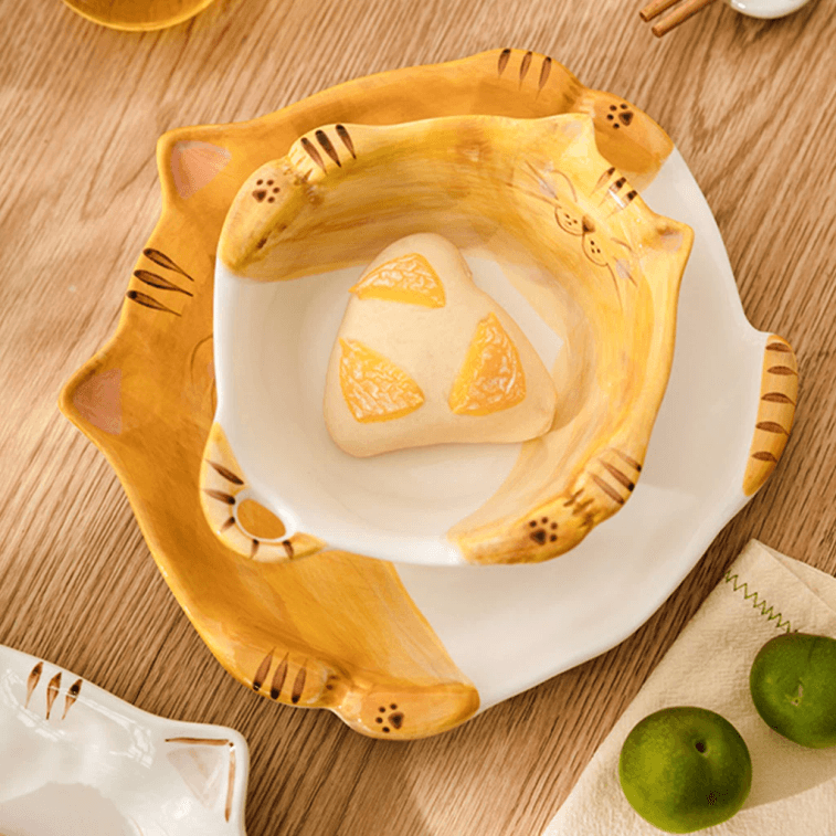 【中国直邮】PEAULEY 卡通猫咪饭碗陶瓷六寸碗 C 1 份 4