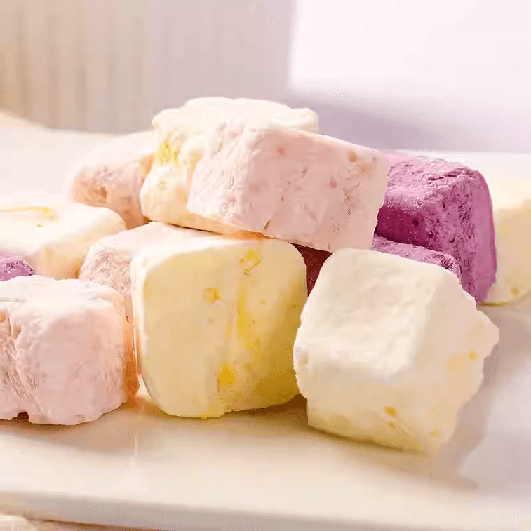 比比贊 凍乾優格塊網紅水果乾辦公室藍莓草莓小點心點心的休閒食品100g*1袋 8