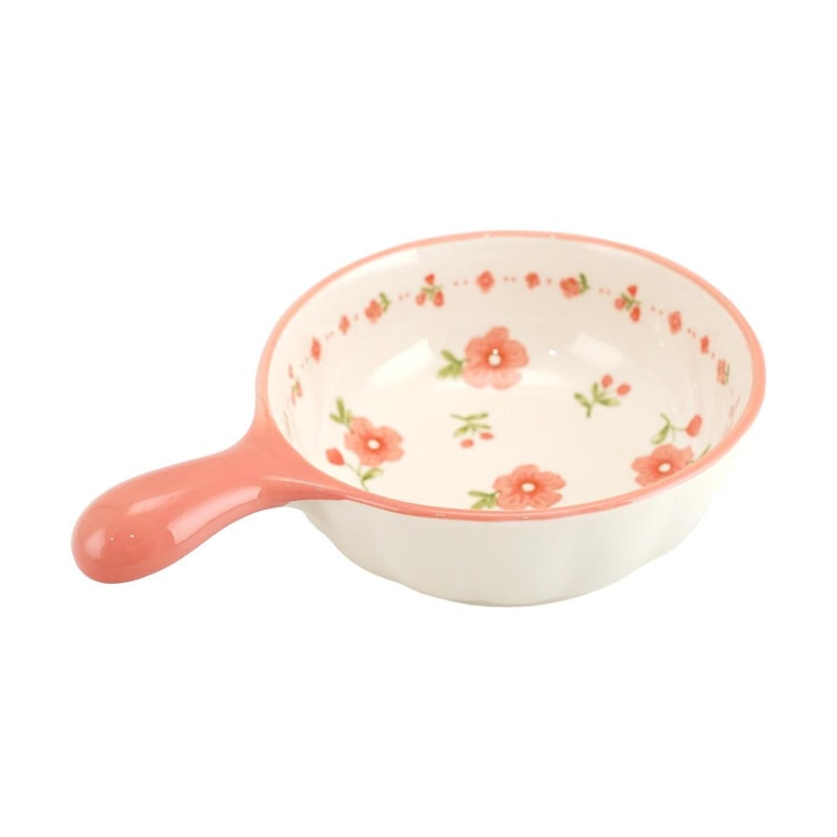 6 - Inch Bowl with Lotus - shaped Handle, from Red Glaze Peach Blossom Theme Tableware Series,8.7*6*2.2in 3