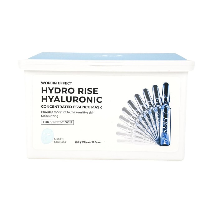 Hydro Rise Hyaluronic Concentrated Essence Mask, Moisturizing for Sensitive Skin, 30 Sheets