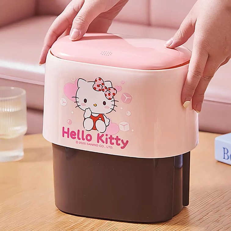 Sanrio Desktop Mini Trash Can, Pink, 7.5x5.1x4.7 in, Cute Tabletop Waste Bin 6