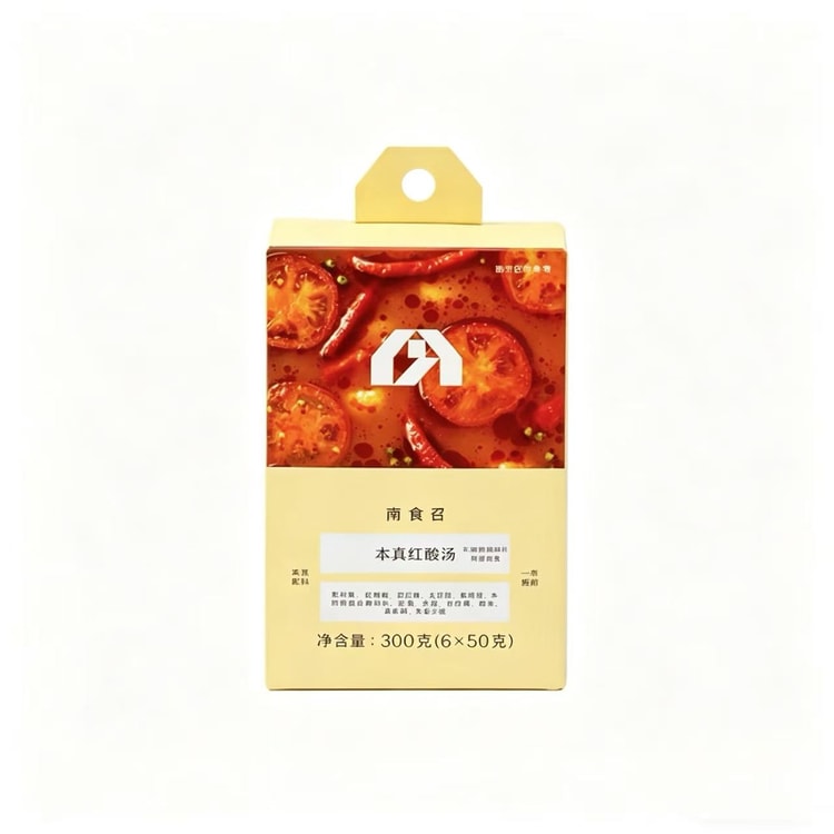 中国直送】南石昭本格紅酸スープ 300g×1箱（6袋入り）自然な酸味、辛味