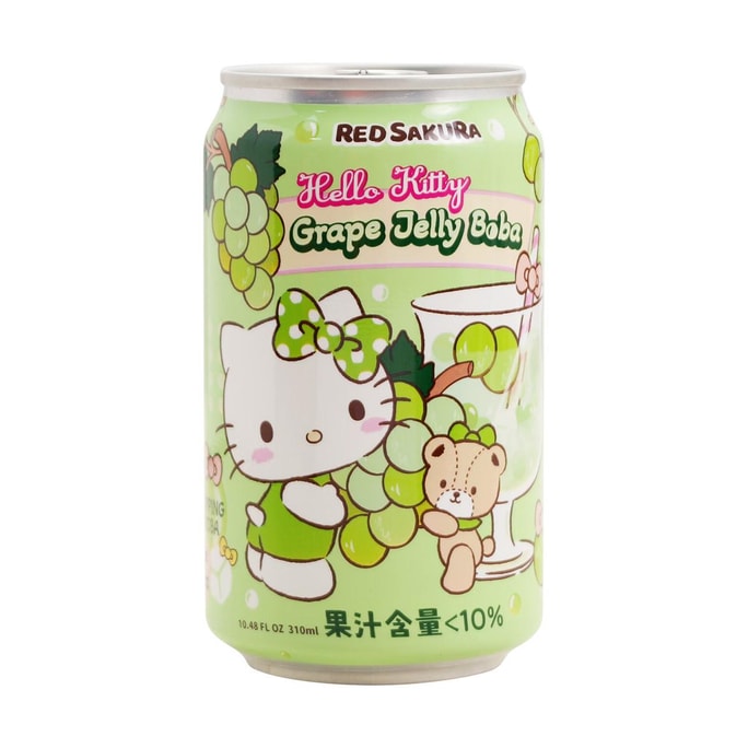 台灣紅櫻花x三麗鷗 HELLO KITTY 葡萄蘆薈波霸爆爆珠飲料 310ml