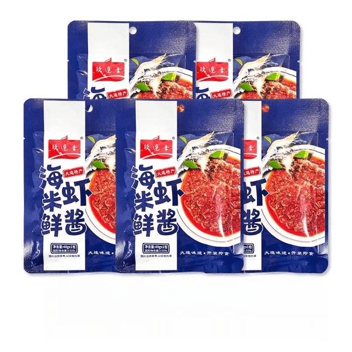 玖连香 大连特产级海米鲜虾酱开袋即不腥不臭40g*5袋