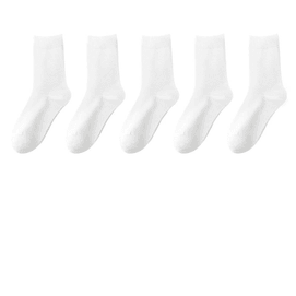 Disposable Socks For Men And Women Day Throw Pure Cotton Travel Cotton White Mid Tube Socks For Men And Women * 5 Pairs