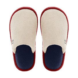 미안미안 305홈 남녀공용 테리 컬러블록 슬리퍼 아몬드 화이트/블루 EU 41-42