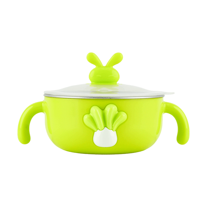 10.14oz Double-Wall Vacuum Insulated Stainless Steel Suction Bowl Green