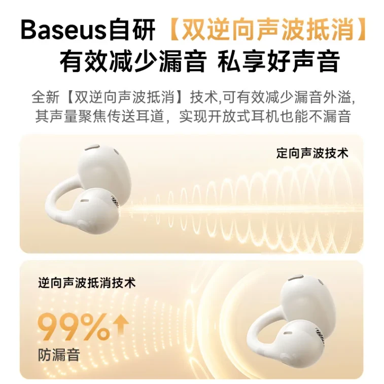 【Hong Kong Direct Mail】 Baseus BC Series Ear Clip Bluetooth Earphones Green 1 Pair IP55 Protection Long Battery Life 4