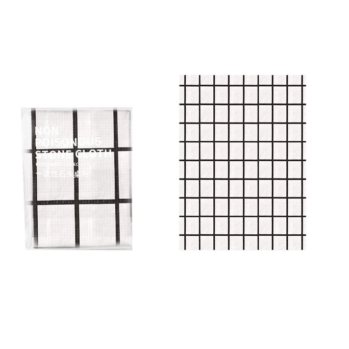 【中国直邮】 菊喵 一次性外卖小桌布小尺寸加厚防水防油石头布餐垫50张黑白格40×60cm*1件