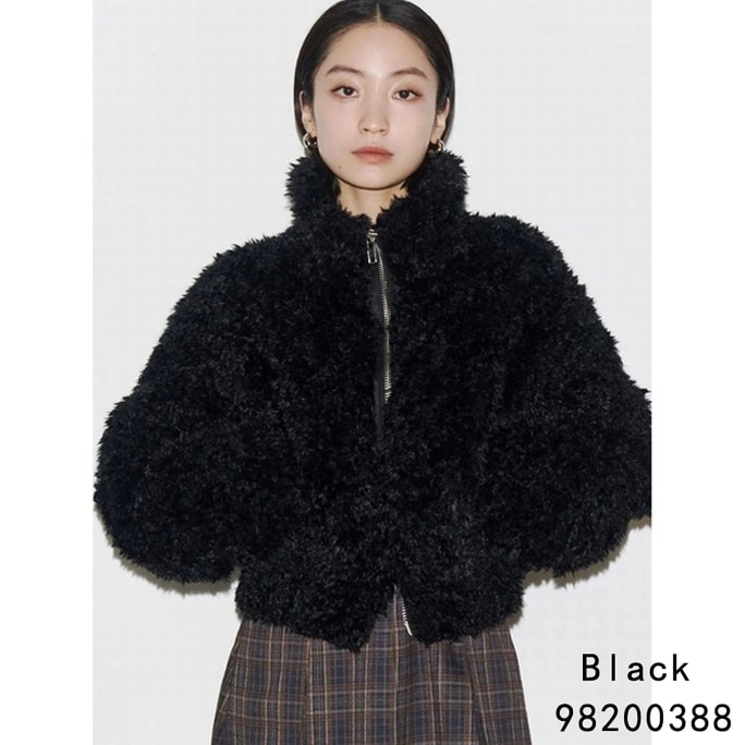 【日本直送】EMODA ミニフリースショートジャケット ファスナー付き ブラック フリーサイズ (1枚)