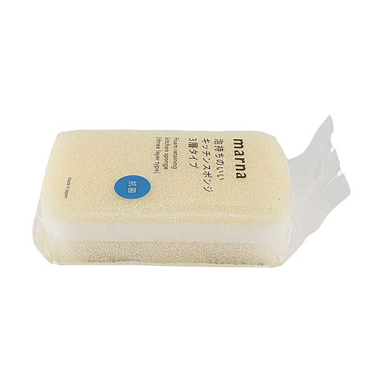 Antibacterial 3-Layer Kitchen Sponge, White, Silver Ion Antibacterial, Fine Lasting Foam 4