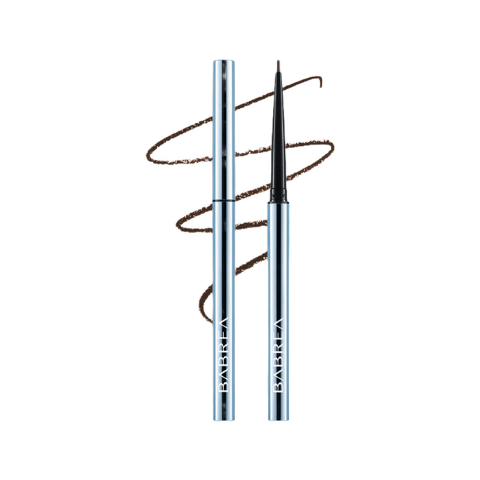 Eyeliner pen, makeup-holding fixed color, waterproof, sweat-proof and long-lasting eyeliner, non-smudging eyebrows, novice-friendly, extremely fine 02 warm brown